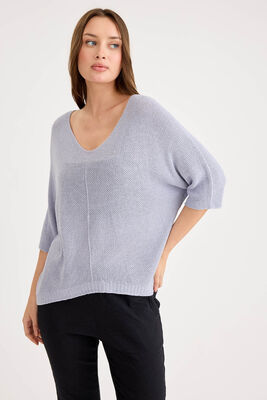 Yarım Kol Simli Triko Bluz - Thumbnail (19)