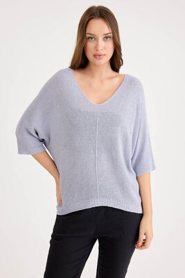 Yarım Kol Simli Triko Bluz - Thumbnail (17)