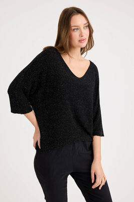 Yarım Kol Simli Triko Bluz - Thumbnail (25)