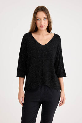 Yarım Kol Simli Triko Bluz - Thumbnail (23)