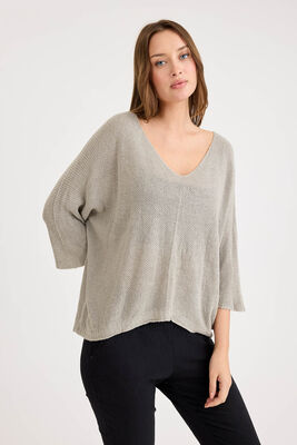 Yarım Kol Simli Triko Bluz - Thumbnail (29)