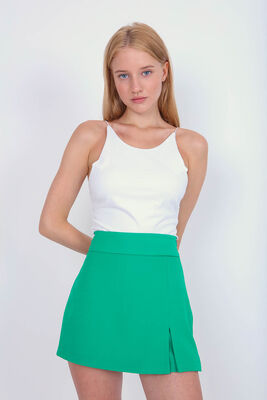 Yırtmaç Detaylı Şort Etek - 3