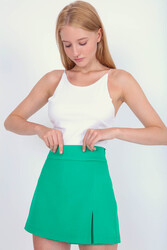 Yırtmaç Detaylı Şort Etek - 4