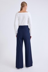 Yüksek Bel Beli Kemerli Pantolon - 9