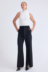 Yüksek Bel Beli Kemerli Pantolon - 15