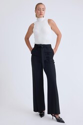 Yüksek Bel Beli Kemerli Pantolon - 16