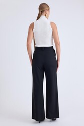 Yüksek Bel Beli Kemerli Pantolon - 19