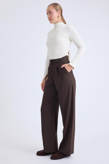 Yüksek Bel Geniş Paça Palazzo Pantolon - 7