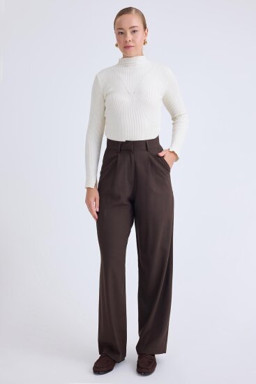 Yüksek Bel Geniş Paça Palazzo Pantolon - 6