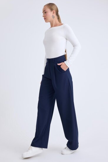 Yüksek Bel Geniş Paça Palazzo Pantolon - 11