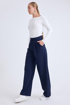 Yüksek Bel Geniş Paça Palazzo Pantolon - Thumbnail (10)