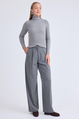 Yüksek Bel Geniş Paça Palazzo Pantolon - Thumbnail (4)