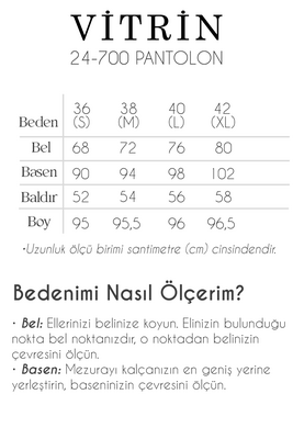 Yüksek Bel Kemerli Modal Pantolon - Thumbnail (13)