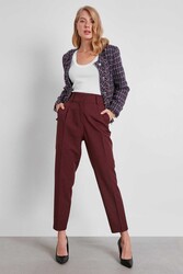 Yüksek Bel Kumaş Pantolon - 7