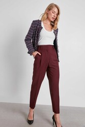 Yüksek Bel Kumaş Pantolon - 8