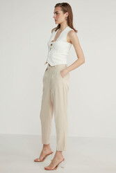 Yüksek Bel Kumaş Pantolon - 50