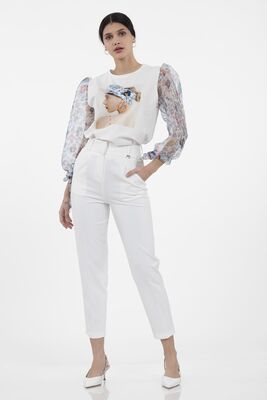 Yüksek Bel Kumaş Pantolon - 54