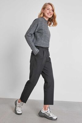 Yüksek Bel Kumaş Pantolon - Thumbnail (2)