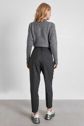 Yüksek Bel Kumaş Pantolon - 5