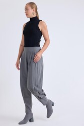 Yüksek Bel Piliseli Bilek Boy Pantolon - 3