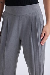 Yüksek Bel Piliseli Bilek Boy Pantolon - 2