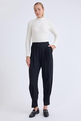 Yüksek Bel Piliseli Bilek Boy Pantolon - 5