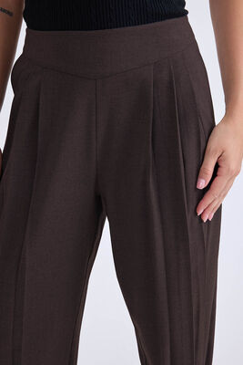 Yüksek Bel Piliseli Bilek Boy Pantolon - Thumbnail (10)