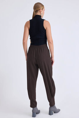 Yüksek Bel Piliseli Bilek Boy Pantolon - Thumbnail (11)