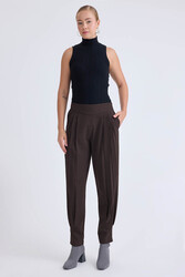 Yüksek Bel Piliseli Bilek Boy Pantolon - 9