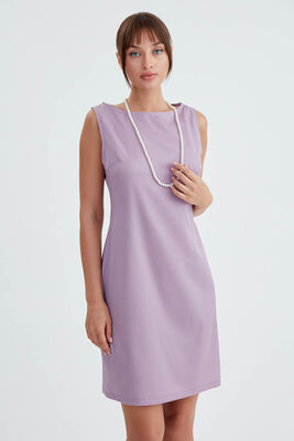 Yuvarlak Yaka Sıfır Kol Elbise - 2