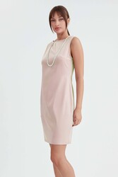 Yuvarlak Yaka Sıfır Kol Elbise - 10