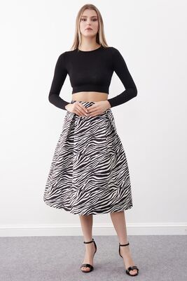 Yuvarlak Yaka Uzun Kol Crop Bluz - 3